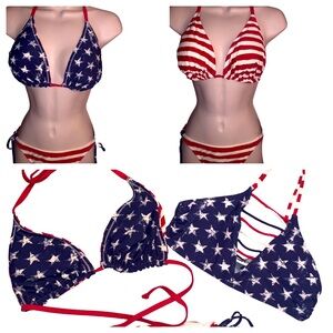 USA triangle top reversible bikini 3 Pieces!!!